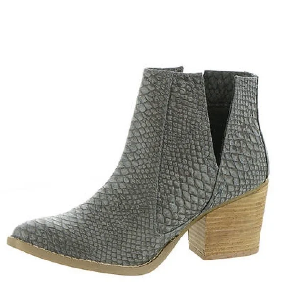 Not Rated Tarim Ankle Bootie 7M Charcoal Snake New - Picture 4 of 10